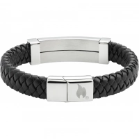 Браслет Zippo Steel Bar Braided Leather Bracelet (22 см) купить в Ижевске