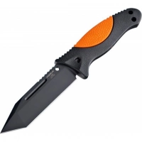 Нож с фиксированным клинком Hogue EX-F02 Black Tanto, сталь A2 Tool Steel, рукоять термопластик GRN, чёрно-оранжевый купить в Ижевске