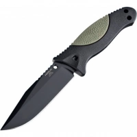 Нож с фиксированным клинком Hogue EX-F02, сталь A2 Tool Steel Black Cerakote, рукоять термопластик GRN купить в Ижевске