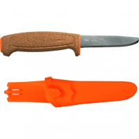 Нож с фиксированным лезвием Morakniv Floating Serrated Knife, сталь Sandvik 12C27, рукоять пробковая купить в Ижевске