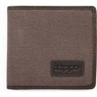 Портмоне ZIPPO, коричневое, натуральная кожа / холщовая ткань, 11×1,5×10,5 см купить в Ижевске