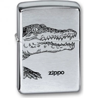 Зажигалка ZIPPO Alligator, с покрытием Brushed Chrome, латунь/сталь, серебристая, матовая, 36x12x56 купить в Ижевске