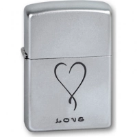 Зажигалка ZIPPO Love Satin Chrome, латунь с никеле-хромовым покрыт., серебр., матовая, 36х56х12 мм купить в Ижевске